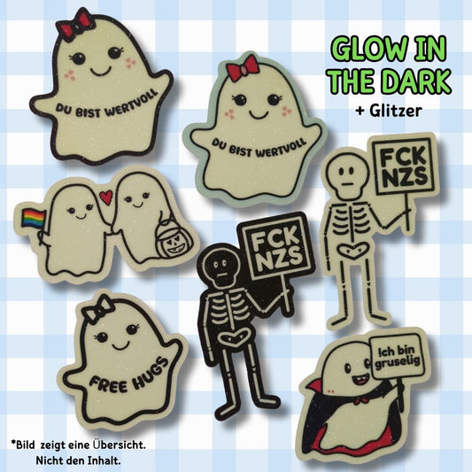GLOW IN THE DARK - Glitzer Vinyl Sticker Sticker kindafcreations 