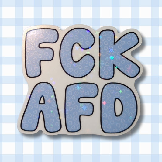 Holo Glitzer Vinyl Sticker - FCK AFD - Herzchen kindafcreations 