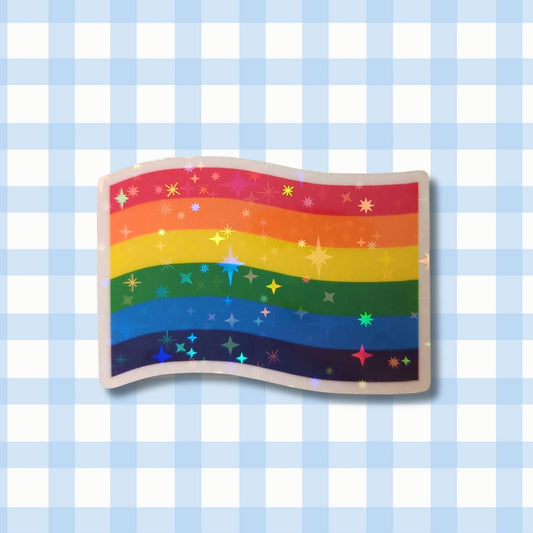Holo Glitzer Vinyl Sticker - Flagge - Regenbogen Pride Sticker kindafcreations 