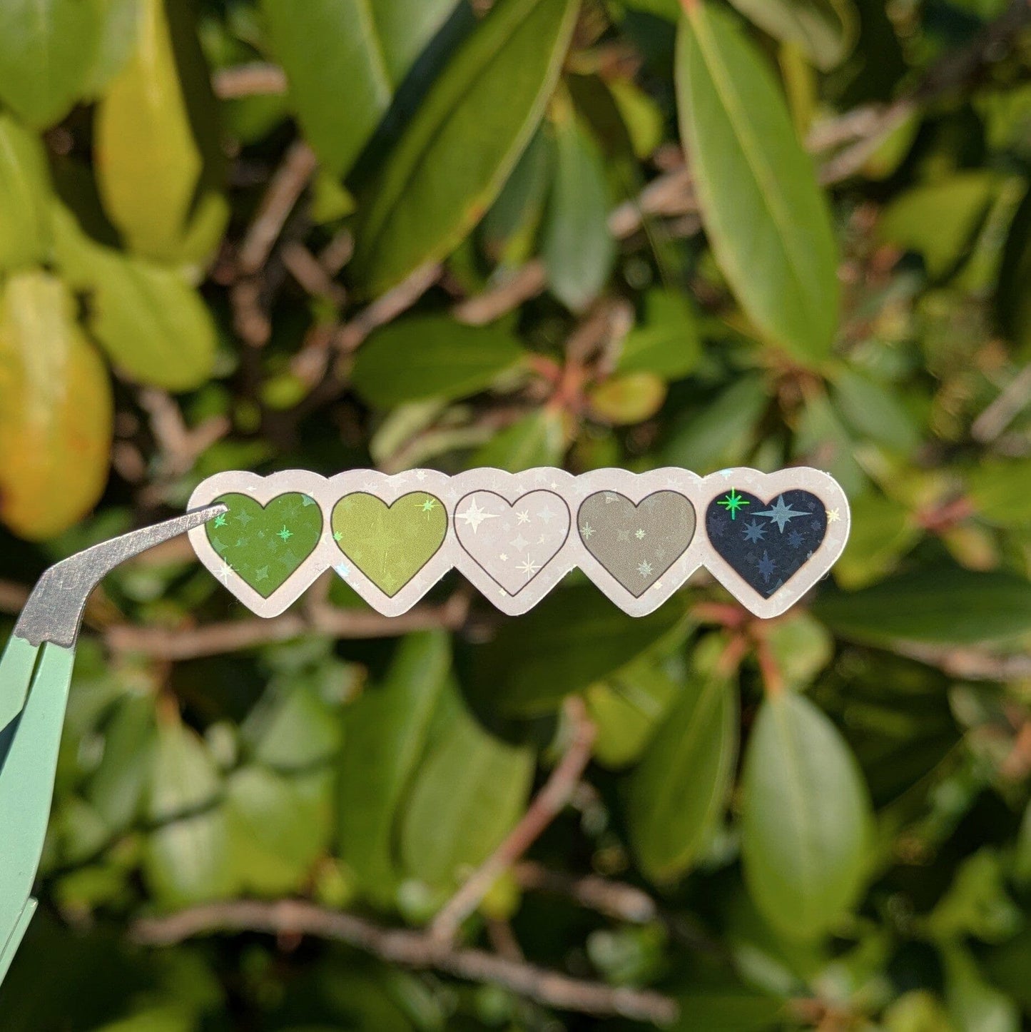 Holo Glitzer Vinyl Sticker - Herzen - Aromantisch Sticker kindafcreations 