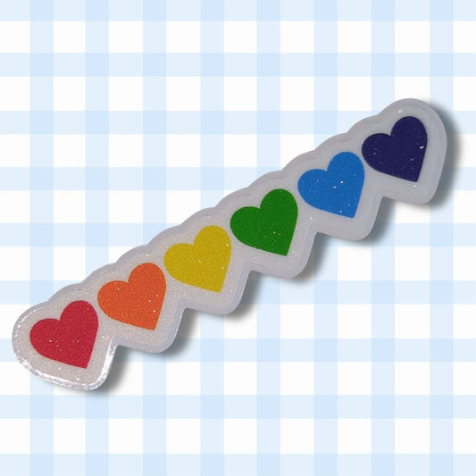 Holo Glitzer Vinyl Sticker - Herzen - Regenbogen Pride Flagge Sticker kindafcreations 