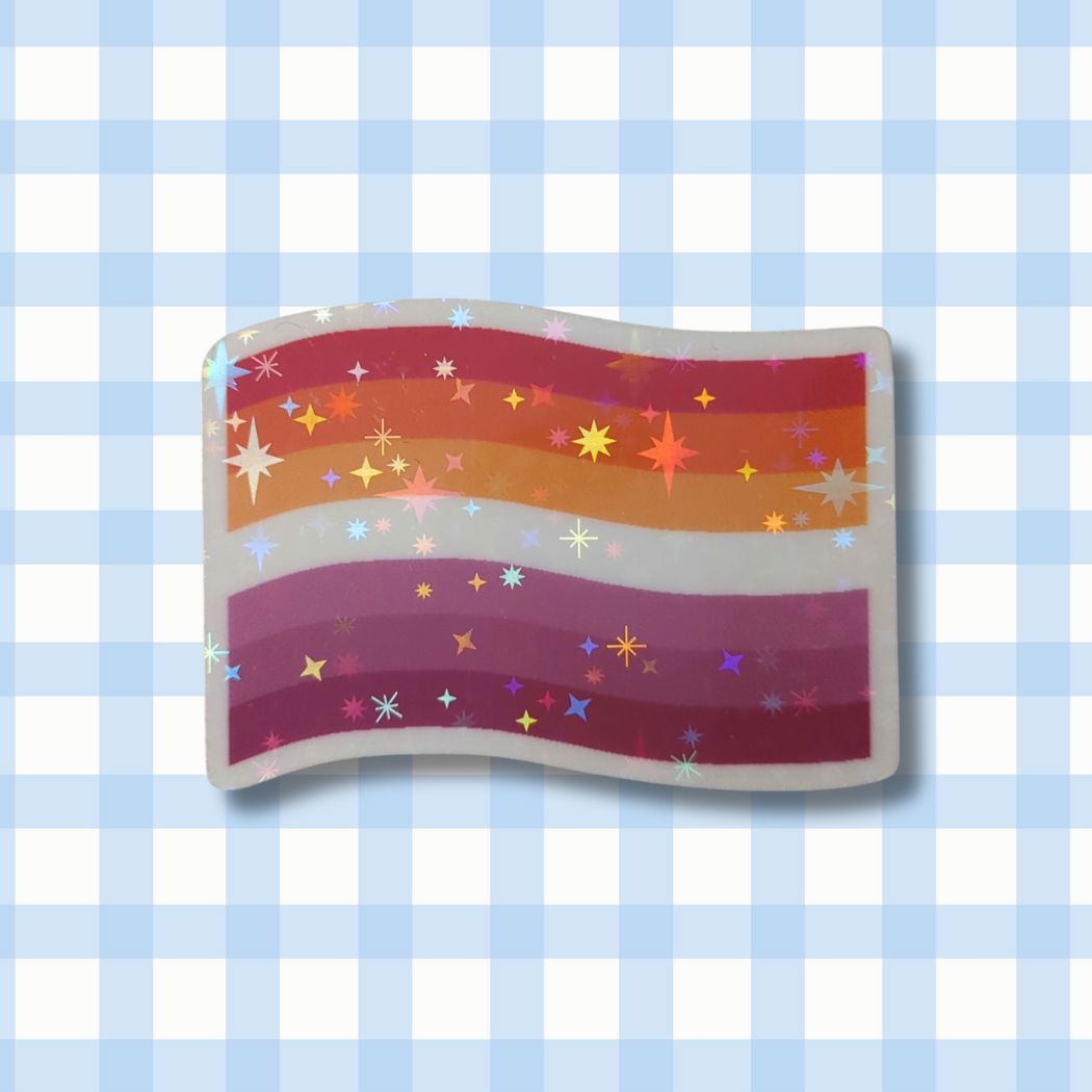 Holo Glitzer Vinyl Sticker - Pride Flagge - Lesbisch Sticker kindafcreations 