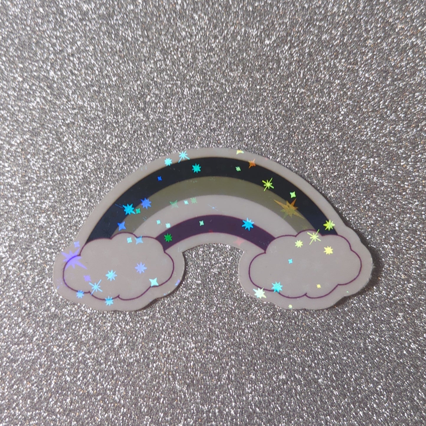 Holo Glitzer Vinyl Sticker - Regenbogen - Asexuell Flagge kindafcreations 