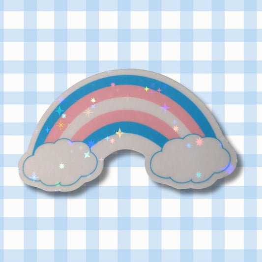 Holo Glitzer Vinyl Sticker - Regenbogen - Trans Sticker kindafcreations 