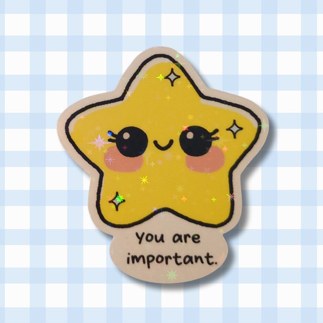 Holo Glitzer Vinyl Sticker - Süße Sterne mit Affirmationen kindafcreations You are important 