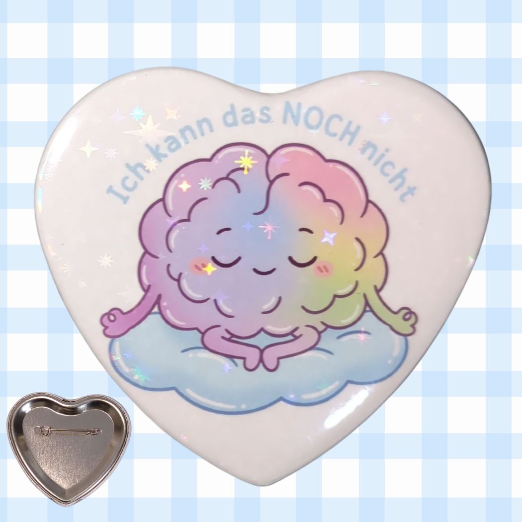 Ich kann das NOCH nicht |Holo Herz-Button kindafcreations 