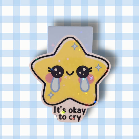 "It's okay to cry" Stern - Magnetisches Lesezeichen Magnetisches Lesezeichen kindafcreations 