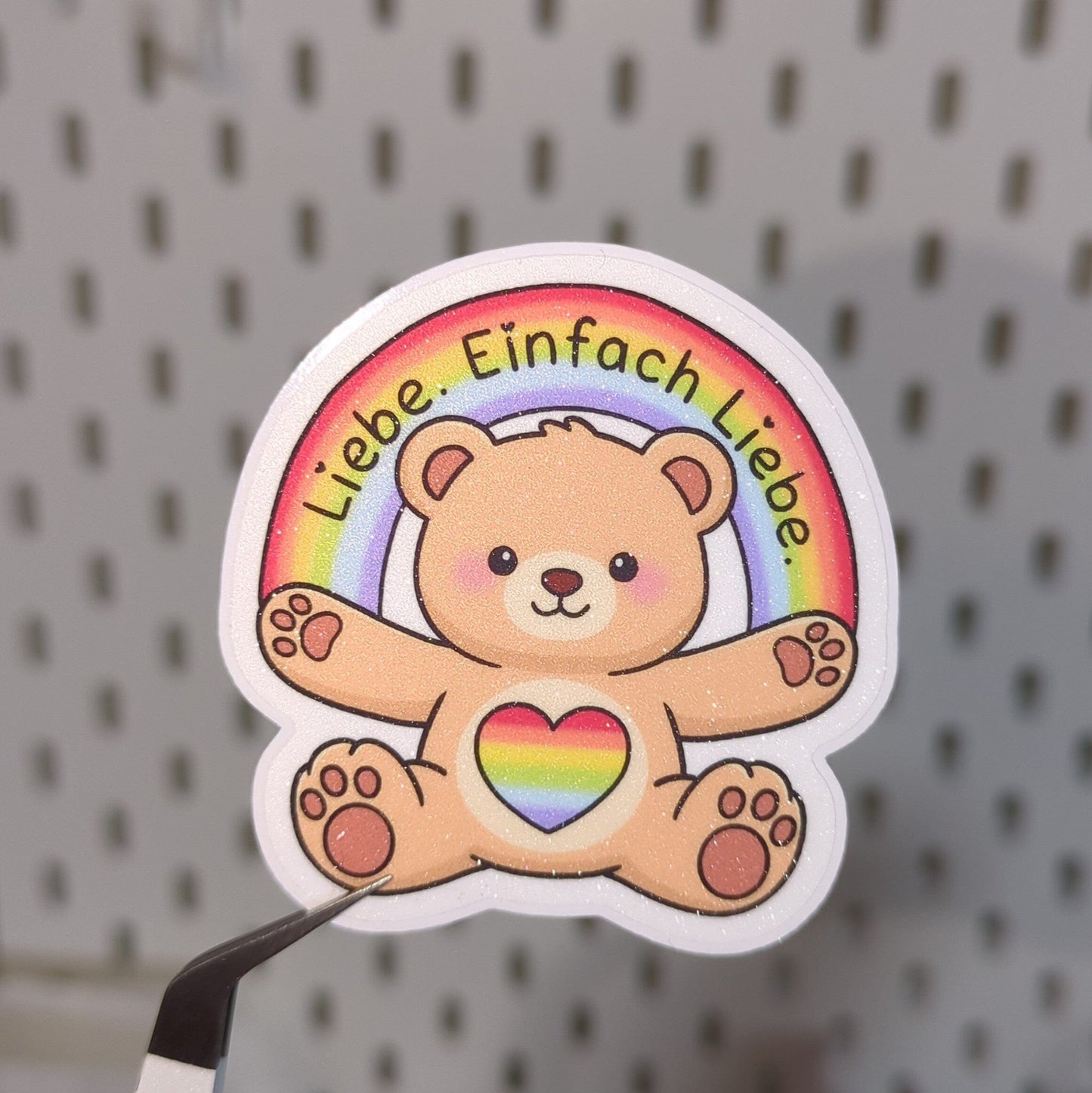 Liebe. Einfach Liebe. | Teddy |Glitzer Vinyl Sticker Sticker kindafcreations 
