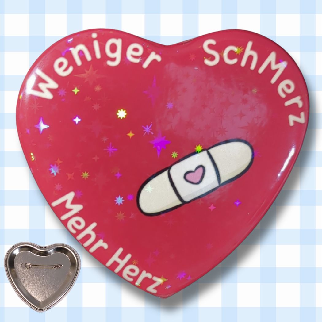 Mehr Herz. Weniger SchMerz |Holo Herz-Button kindafcreations 