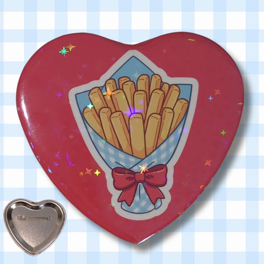 Pommes-Strauß |Holo Herz-Button kindafcreations 