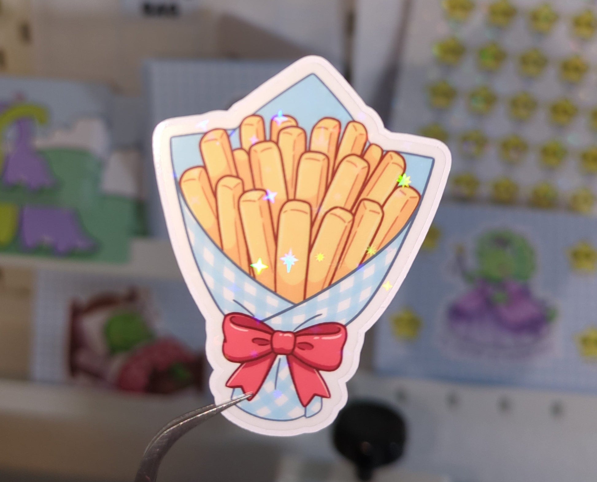 Pommes-Strauß | Holo Vinyl Sticker kindafcreations 
