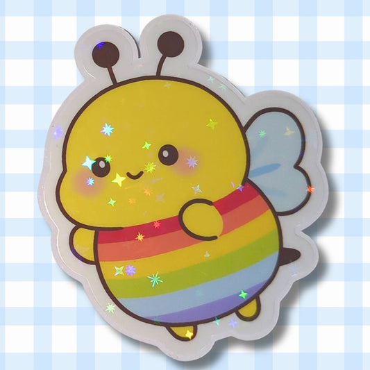 Pride Biene |Holo Vinyl Sticker Sticker kindafcreations 