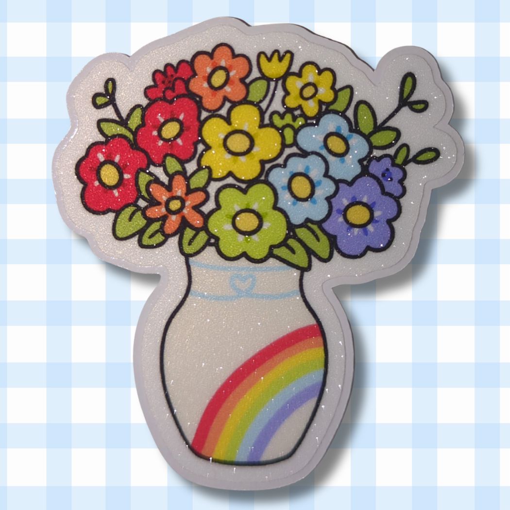 Pride Blumenvase |Glitzer Vinyl Sticker Sticker kindafcreations 