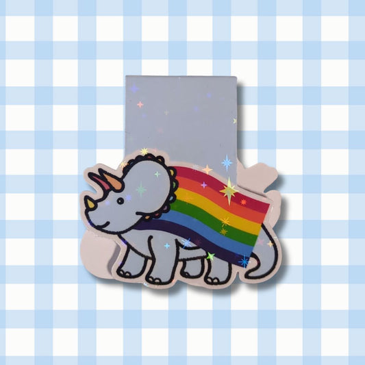 Pride Dino - Magnetisches Lesezeichen - Regenbogen kindafcreations 