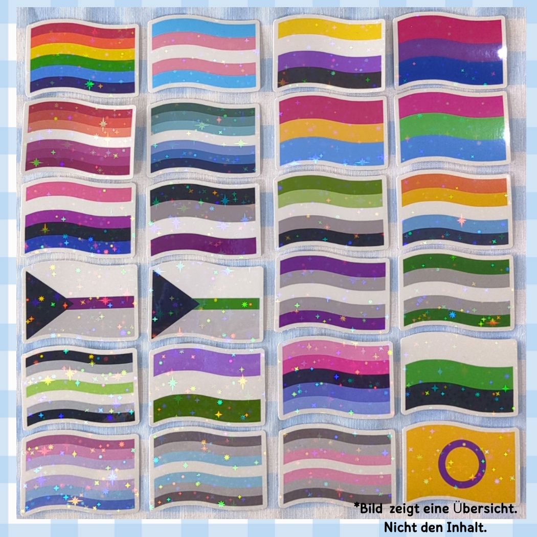 Pride Flagge Sticker - Holo & Glitzer - 24 LGBTQ+ Designs Sticker kindafcreations 
