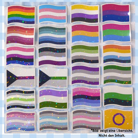 Pride Flagge Sticker - Holo & Glitzer - 24 LGBTQ+ Designs Sticker kindafcreations 