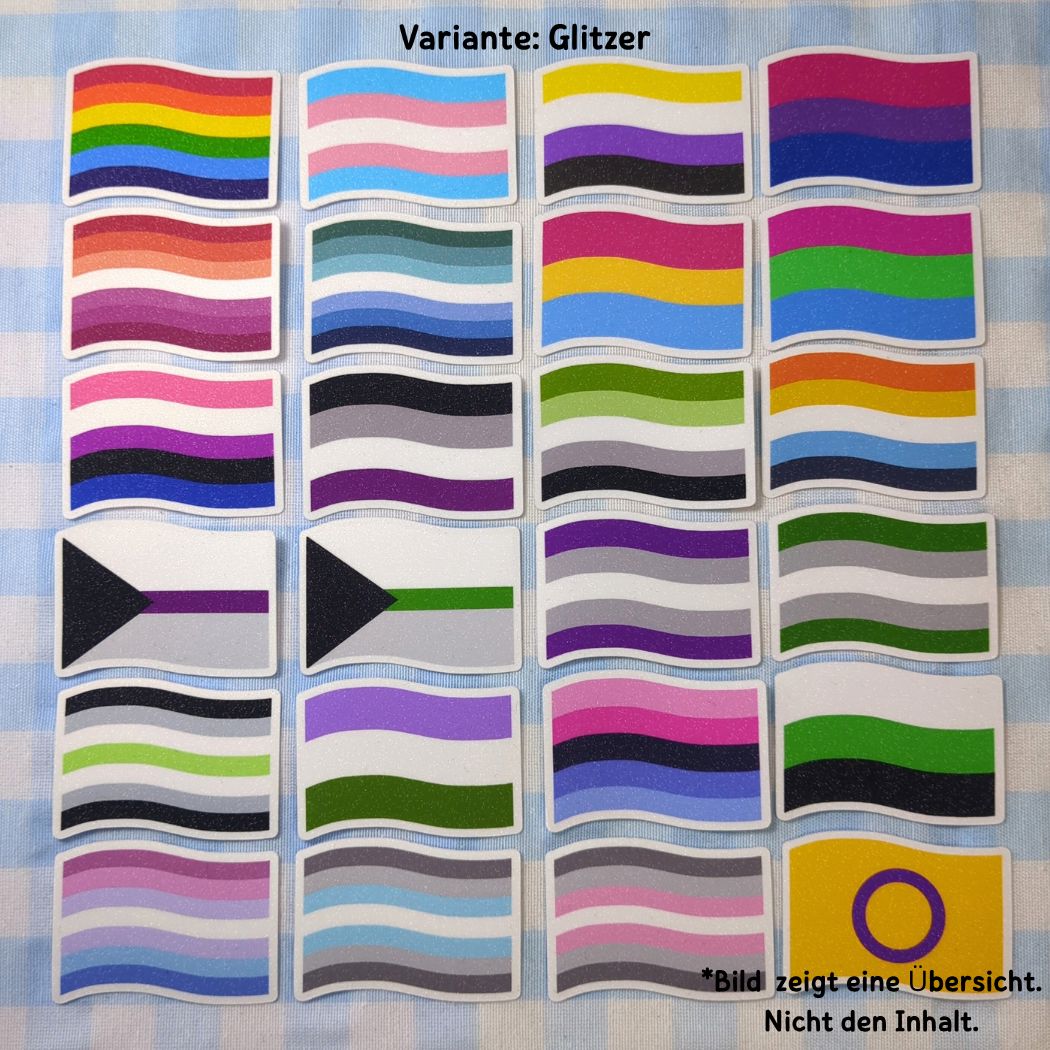 Pride Flagge Sticker - Holo & Glitzer - 24 LGBTQ+ Designs Sticker kindafcreations 