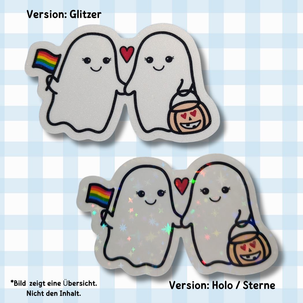 Pride Geister - Holo / Glitzer Vinyl Sticker Sticker kindafcreations 