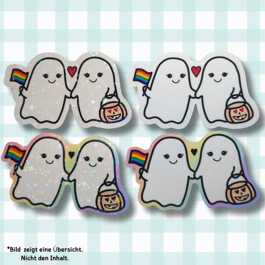 Pride Geister - Holo / Glitzer Vinyl Sticker Sticker kindafcreations 