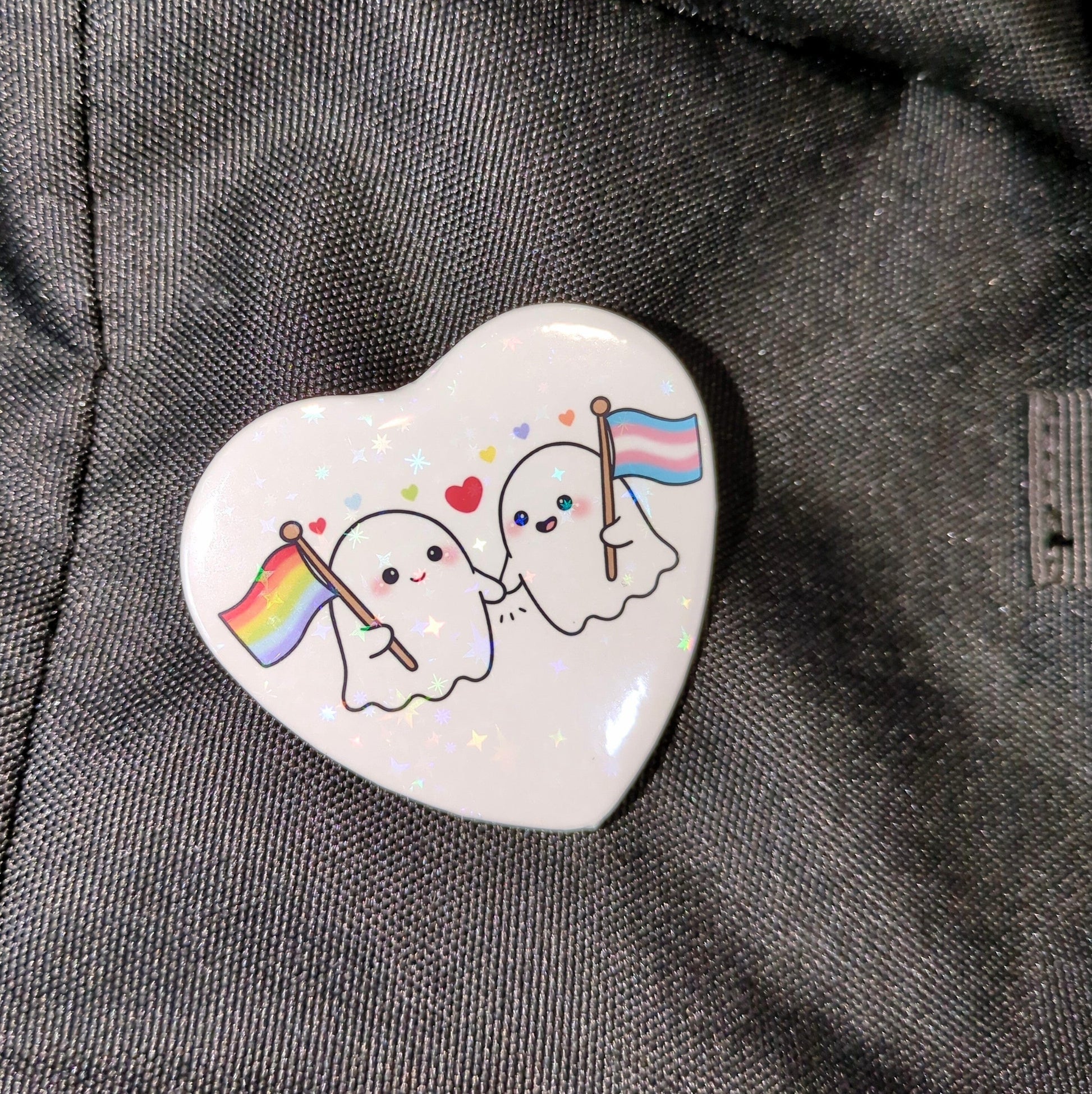 Pride Geister |Holo Herz-Button kindafcreations 