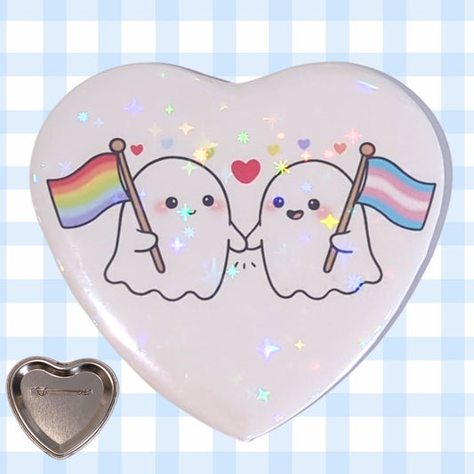 Pride Geister |Holo Herz-Button kindafcreations 