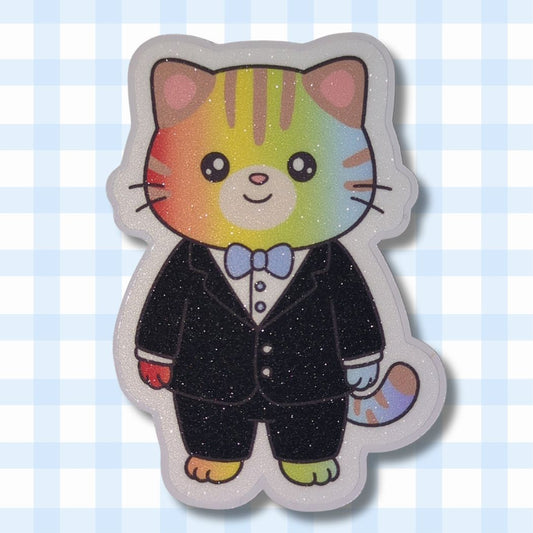 Pride Katze |Glitzer Vinyl Sticker Sticker kindafcreations 