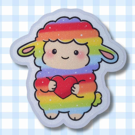 Pride Schaf |Glitzer Vinyl Sticker Sticker kindafcreations 