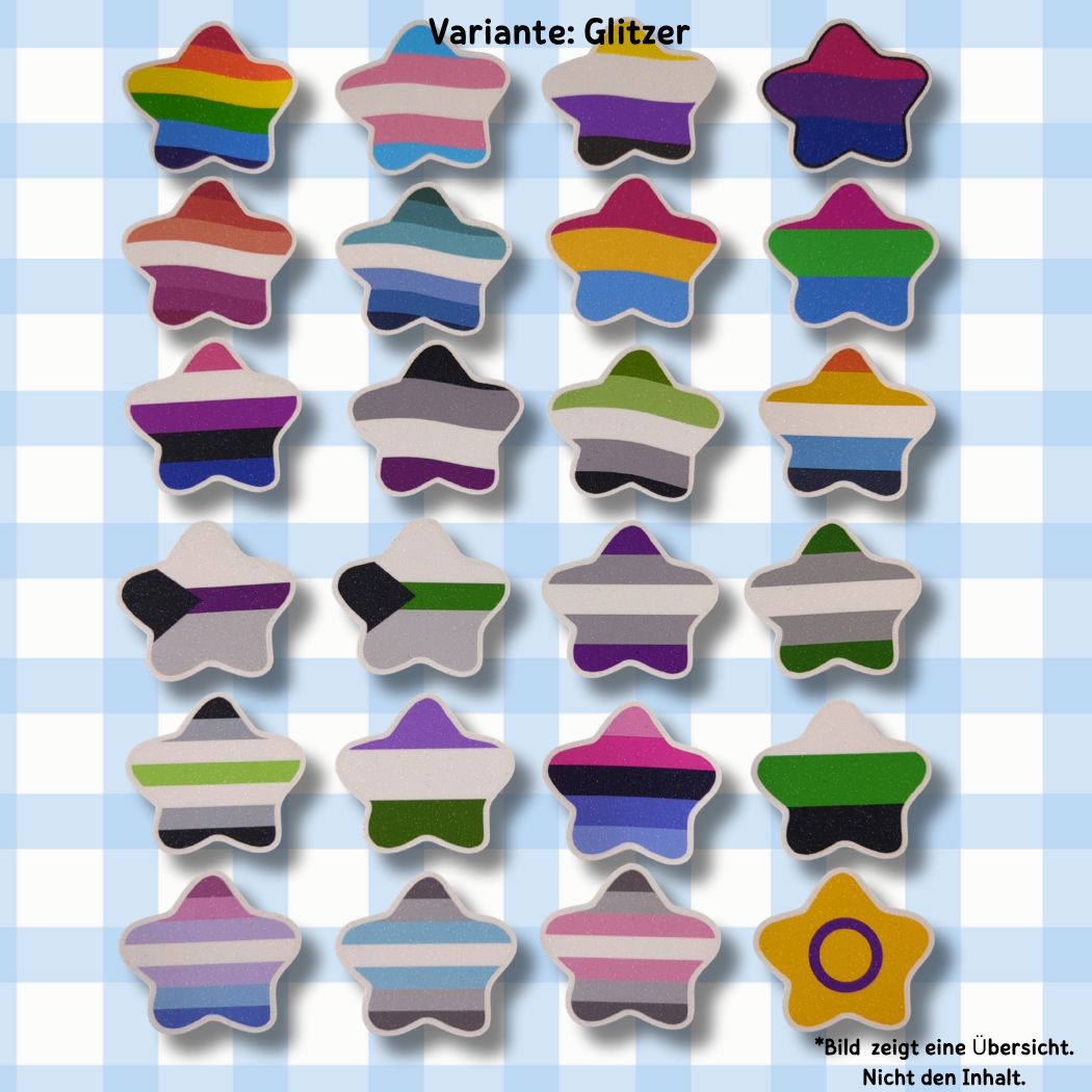 Pride Sterne Sticker - Holo & Glitzer - LGBTQ+ Flaggen Sticker kindafcreations 