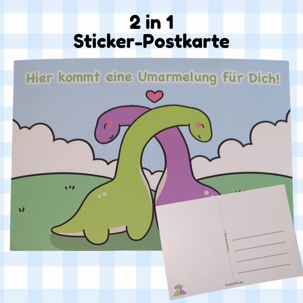 Sticker - Postkarte | Umarmelung kindafcreations 