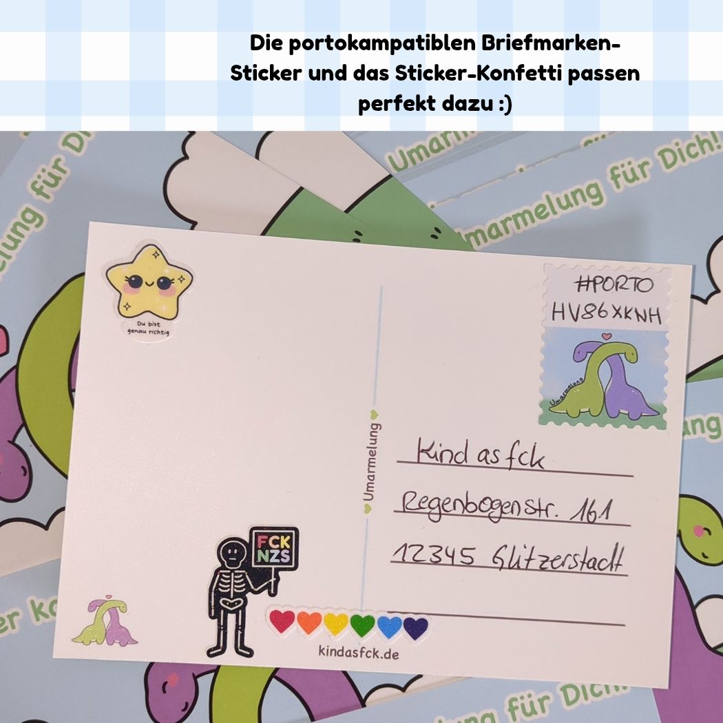 Sticker - Postkarte | Umarmelung kindafcreations 
