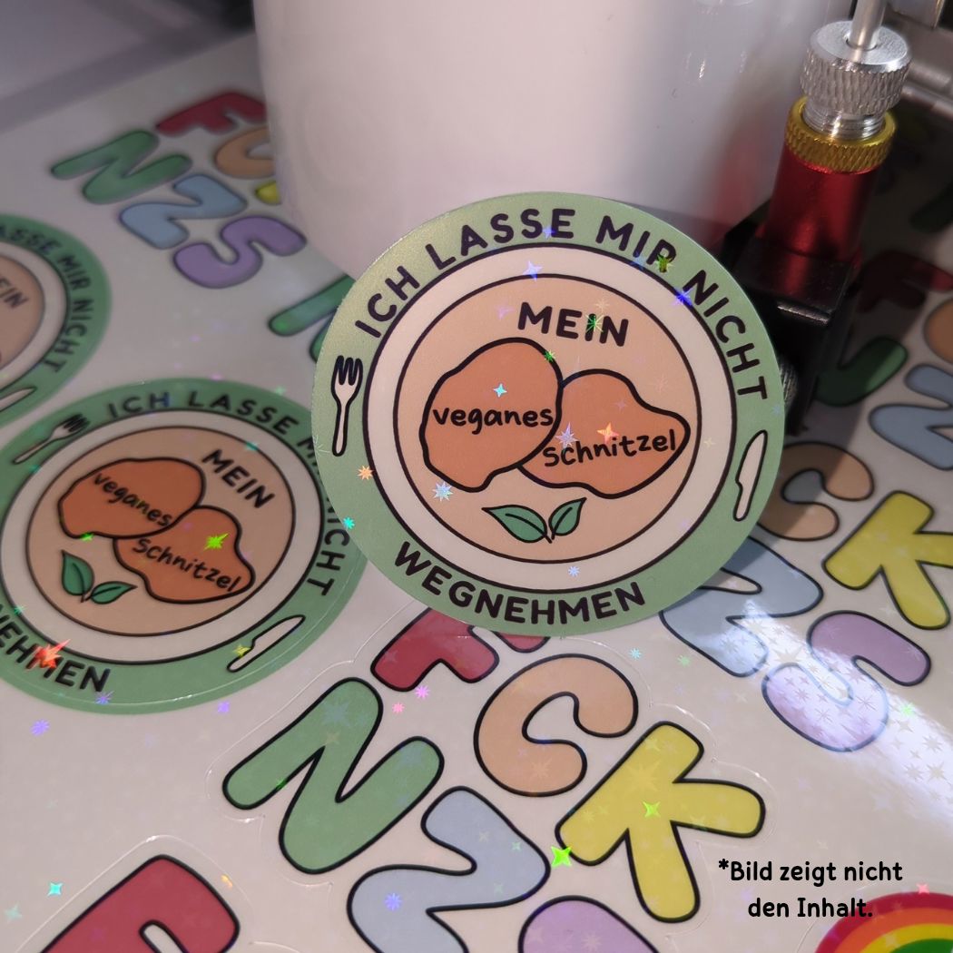 Veganes Schnitzel - Holo Sticker kindafcreations 