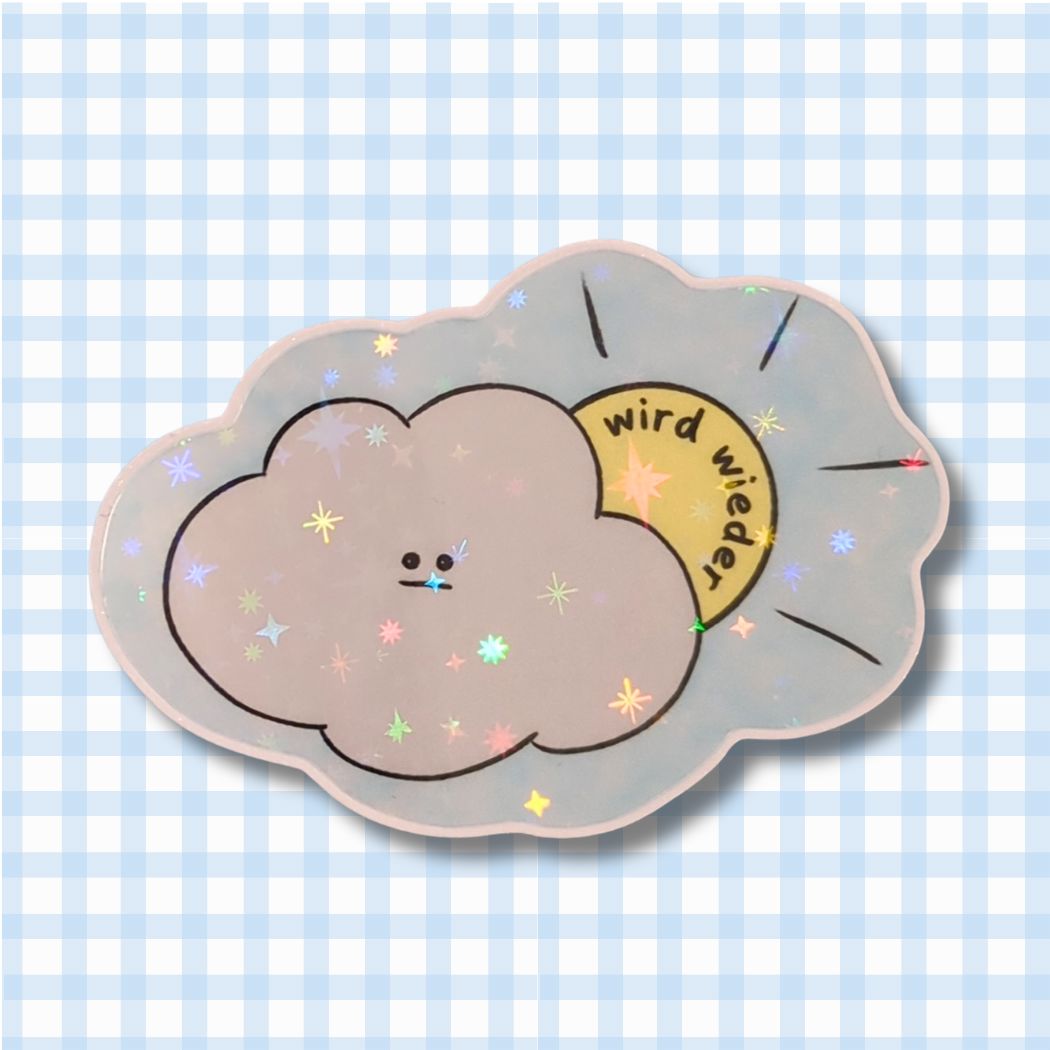 Wird wieder - Wolke - Holo Vinyl Sticker Sticker kindafcreations 