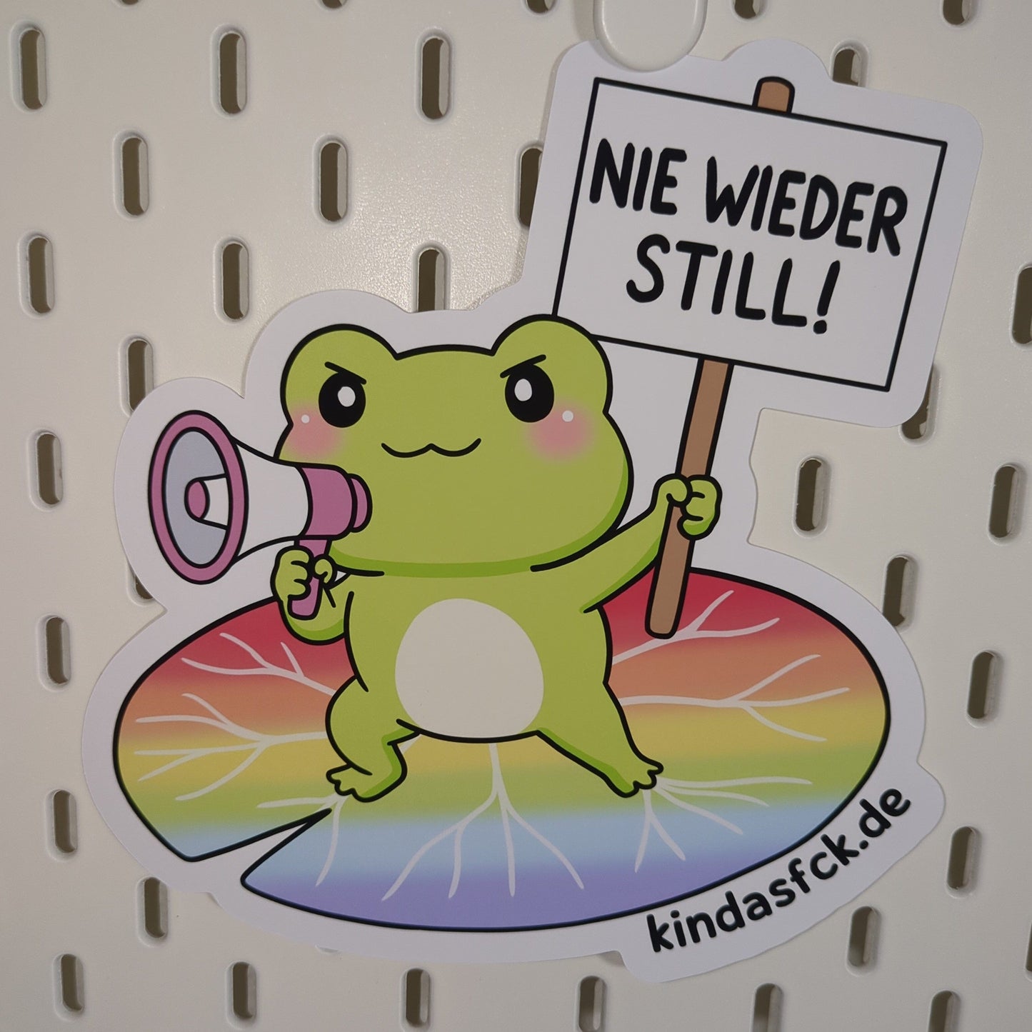 XL Protest-Sticker kindafcreations Frosch Mit Text 